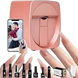 Nail Printer Nail Art Machine | Upgrade Portable 3d Nail Painting Machine W/Multiple Accessories,1000+ Designs,Smart Diy Art Fingernail Printer Machine For Home Nail Salon Cute Girls Women Pink