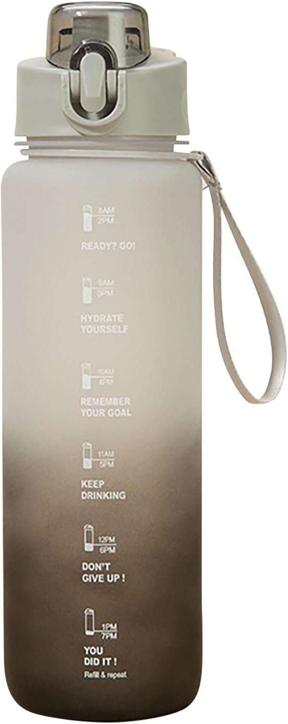 1L Water Bottles Big Water Bottle with Straw Reusable Water Bottle with Time Marker Motivational Sports Water Bottle Waterbottles Plastic Clear Water Bottles Cute Stuff Summer Essentials Gifts for Men