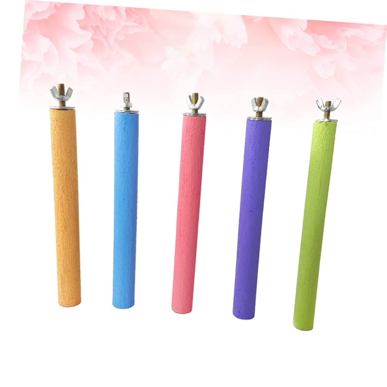 BESPORTBLE 10 Pezzi supporto per pesce persico pets giocattoli pietra affilacoltelli pappagallo bacchette per macinare artigli di uccelli supporto per giochi per pappagalli glassato Pertica