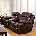 Furniture of America Hughes Dark Brown Dropdown Table Reclining Loveseat