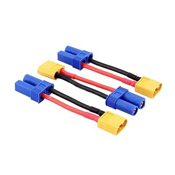 3pcs Male XT60 to Female EC5 Losi Connector Adapter for Turnigy 8ight SCT LiPo with 14awg 5cm CableC75-3