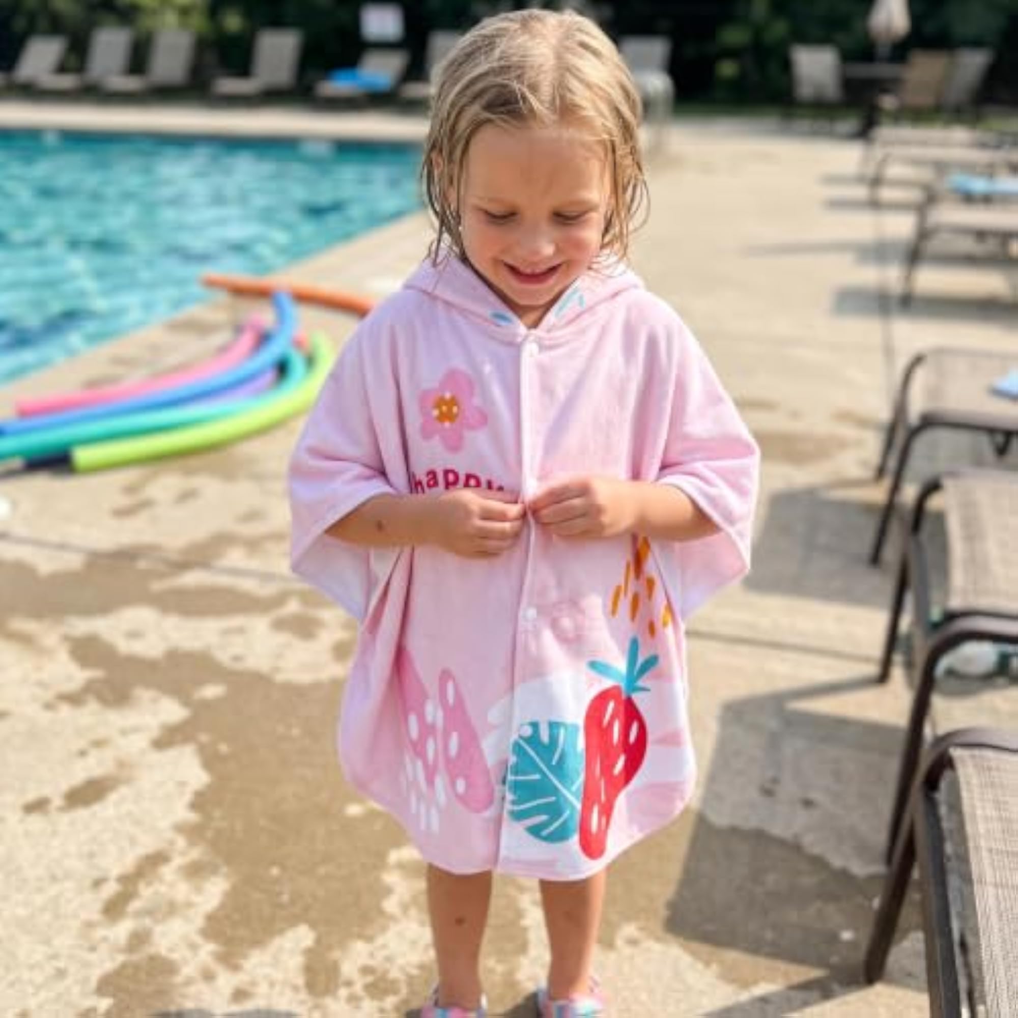 Kids Hooded Beach Towel Poncho Quick Dry