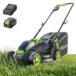 STEELITE Electric Lawn Mower 13 Inch 20V, Cordless Lawn Mower with 5-Position Cutting Height Adjustment, Battery Powered Lawn Mower for Small Yard, Graden and Farm, 4.0Ah Battery and Charger Included