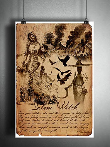 The Salem Witches art print, myths monsters and folklore, cryptid horror art