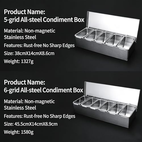 Boîte de rangement po five-spice durable en acier inoxydable pour comptoir - 3