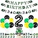 Garbage Truck 2nd Birthday Party Decorations Trash Truck Happy Birthday Banner Garland Cake Topper Cupcake Toppers for Waste Management Birthday Party Decor Supplies