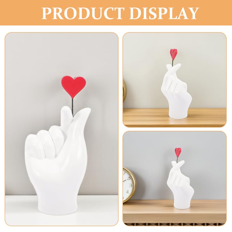 Ornamento Gestual de Mano en Forma de Corazón de Resina 7.48In miniatura 7