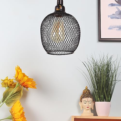 Image of DECOHOME Modern Hanging Ceiling Lamp Lights for Home & Decor | Premium Finish Pendant Light for Living Room, Bedroom & Dining Area | Stylish Indoor Lighting | Chandelier Lights (Sphere-Black)