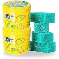 Fregadero Piedra Blanco Fantástica Piedra Blanca 2 Botes Original (Arcilla Blanca) 900Gr + 4 Esponjas de Regalo