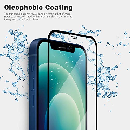 Image of Tempered Glass Screen Protector Compatible for iPhone 12 mini with Edge to Edge Coverage and Easy Installation Kit, Pack of 1, Black