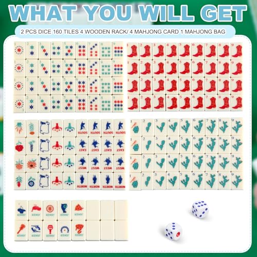 Mini American Mahjong Tile Set Soulchen Cowboy miniatura 3
