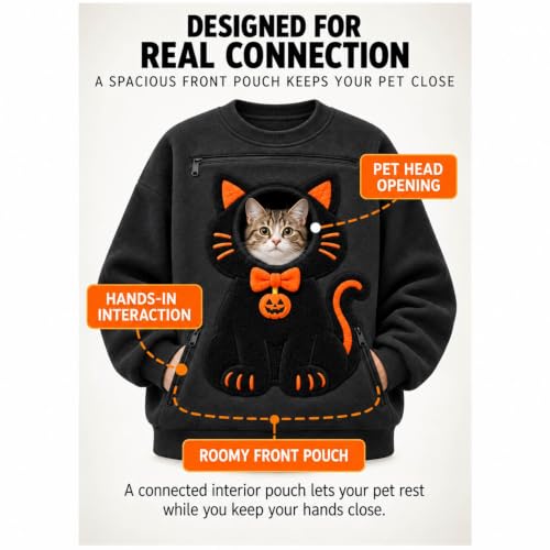 Halloween Sweatshirts for Women Pet Pouch Sweatshirt Cat Carrier Pullover - image 6