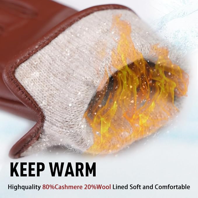 MGGMOKAY Women Leather Touch Screen Gloves