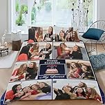 LKSCUDIY Personalised Bedding - Custom Bedding Duvet Cover Set with Photo/Text & 2 Pillowcases, Customised Size & Multi Photos Suit All Season - 3 Piece Set - 7 Photo