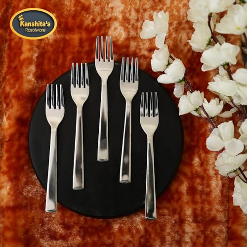 Image of Kanshita's Rasoiware Heavy-Duty Stainless Steel Tea Fork Set | 12 Pcs | Elegant & Sturdy Design