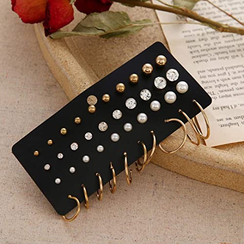 Image of ANNACREATIONS Stylish combo of pearl stud hoop earrings set for Women Girls