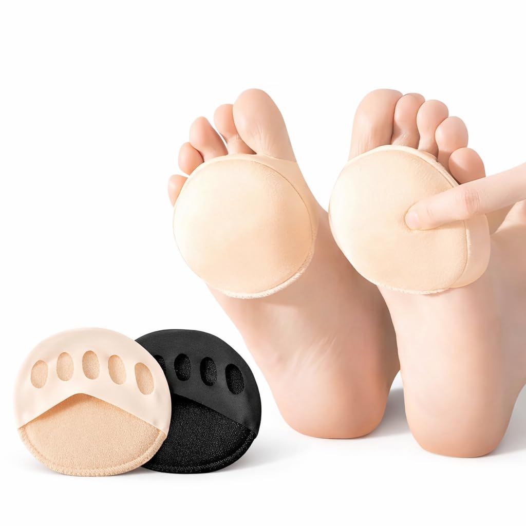 Forefoot Pads for Women & Men (2 Pairs) | Five Toe Finger Socks Cushion | High Heel Pain Relief Pads | Anti Slip Breathable Ball of Foot Cushion | Invisible Comfort Foot Pads for Shoes-image-27