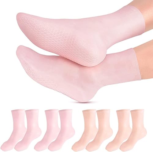 Calcetines hidratantes, calcetines de aloe, calcetines de silicona, calcetines de silicona de gel de spa de pies para mujeres, calcetines de
