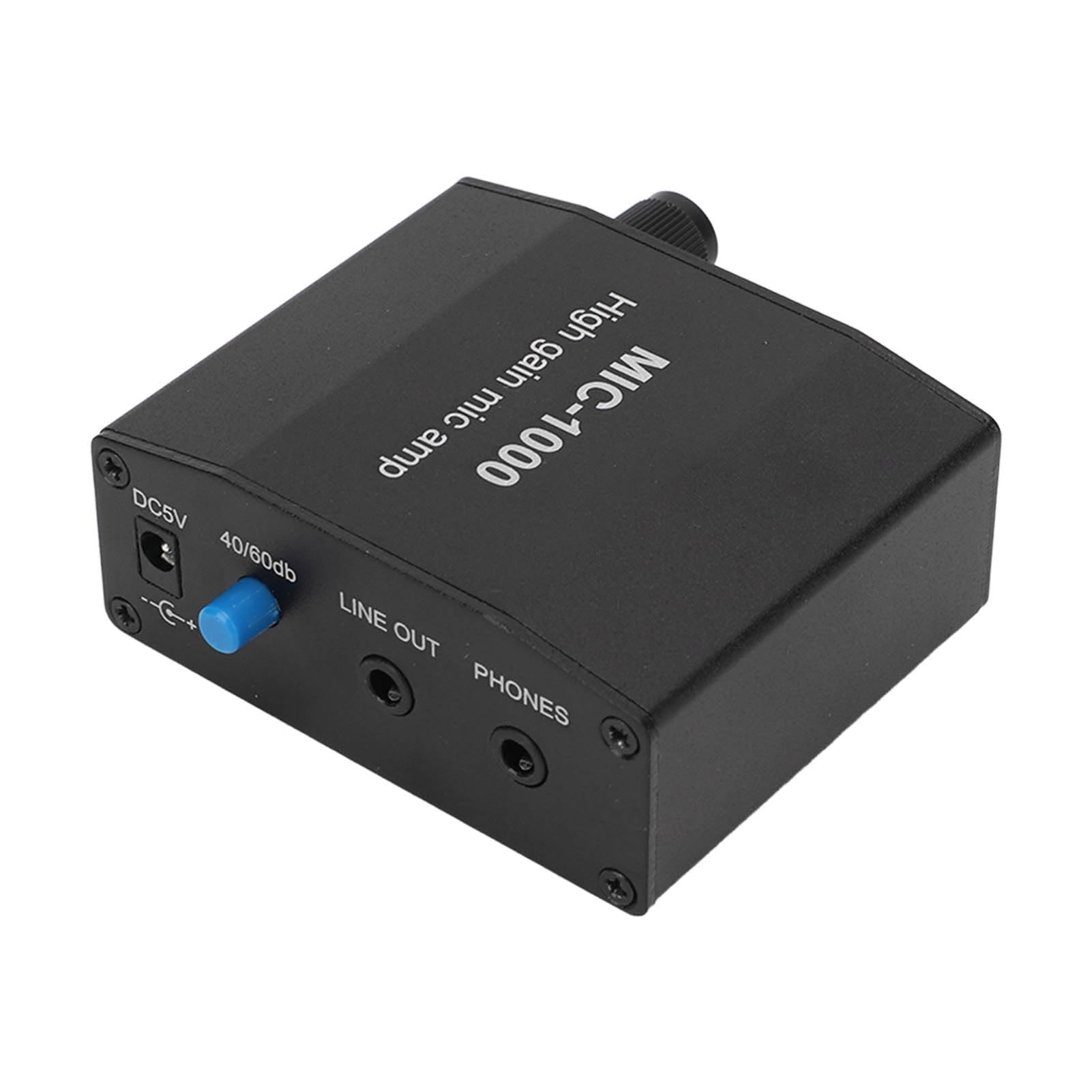 Amplificateur de Microphone, Ampli Audio Micro Haute sensibilité en Alliage D'aluminium, Contrôle de Niveau Automatique ALC D'amplification Portable 1000 Fois pour écouteurs,