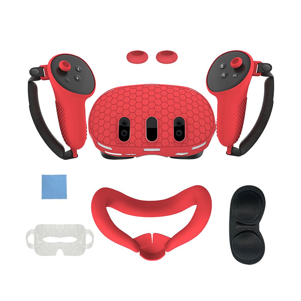 Custodia in Silicone VR da 12 Pezzi, Set di coperture in Silicone Coperture per Controller, Copertura per Il Viso, Copertura per Guscio VR per Meta-Quest 3/Oculus
