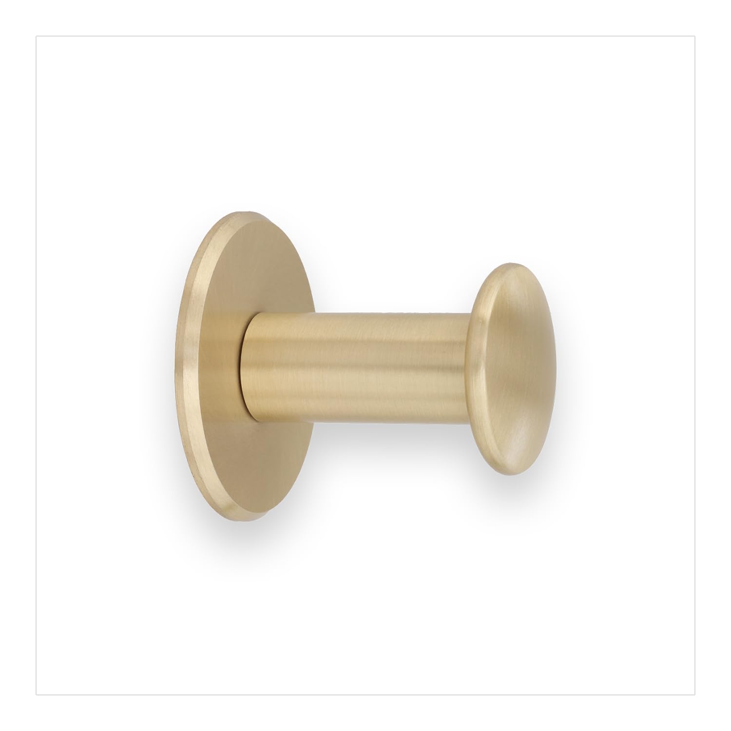 Evi Herrajes Matte Satin Brass | Coat Hook | Wall Hanger Brass | Satin Matt Finish | For Hanging Clothes, Coats Or Towels | Adhesive Towel Rail And/Or Screw | 188Duallmt