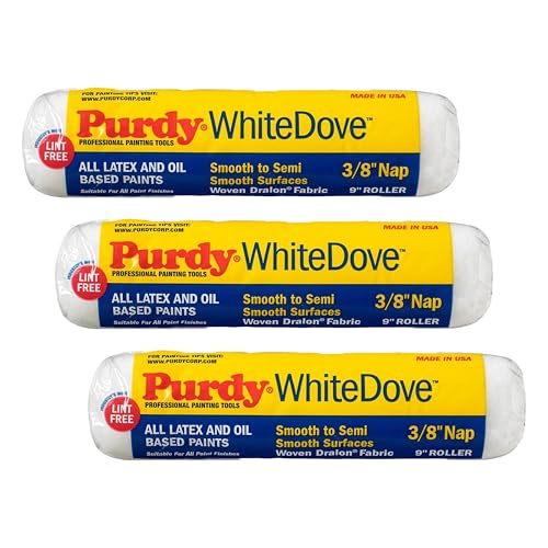 Image of Purdy 144670092 White Dove Roller Cover, 9 inch x 3 /8 inch nap (Pack of 3)