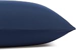 Amazon Basics Lightweight Super Soft Breathable Easy Care Microfiber 3 Piece Bed Sheet Set with 14-Inch Deep Pockets, Twin, Navy Blue, Solid