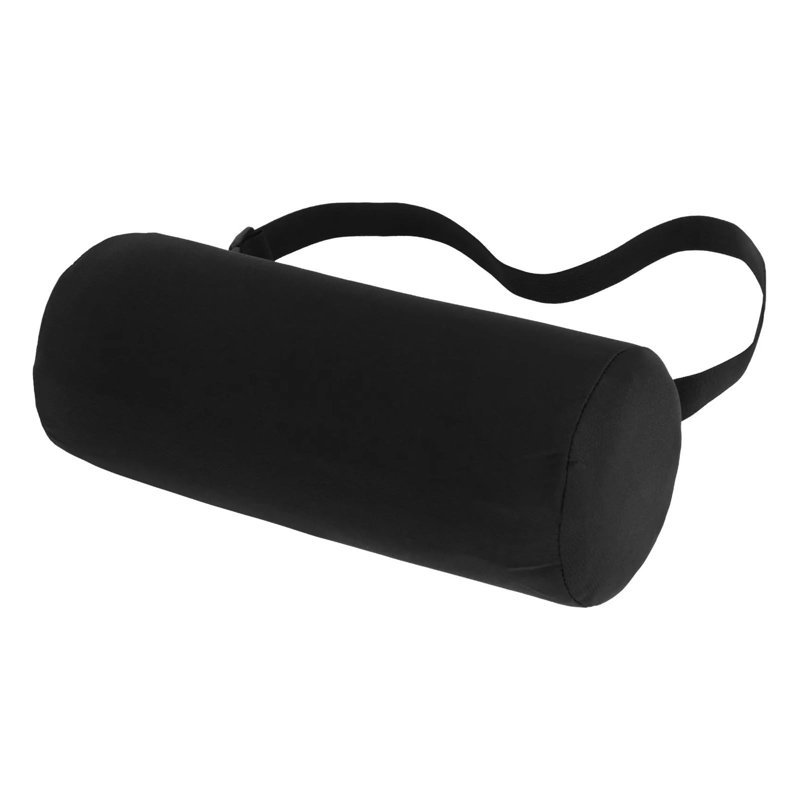 Lendenrollen Kissen 1/2 Stück Lordosenstütze Rolle Memory Foam Zylinder Bolster Kissen mit Gummiband Ergonomisches tragbares Reisekissen for den unteren Rücken(Black,2PCS)