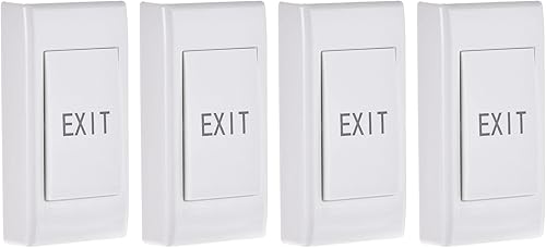 uxcell Interruptor de liberación de botón de salida para puerta Sistema de control de acceso Panel PC 3.386 in x 1.693 in DC 12V 3A Blanco 4 piezas