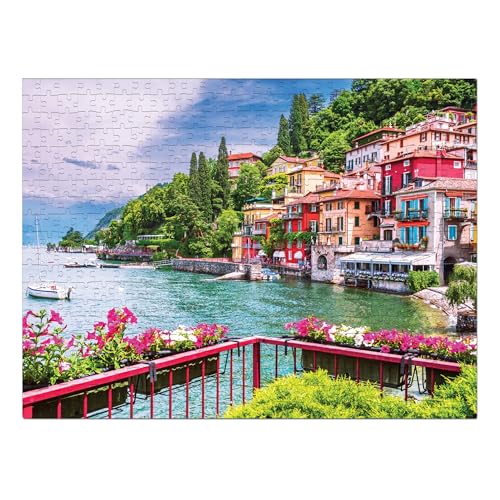 Image of 500 Piece Jigsaw Puzzle for Adults & Kids 10+ | Lake Como Italy Scenic Landscape Puzzle | Brain Games | Educational Puzzle Toy Gift | 46 x 34.5 cm After Assemble