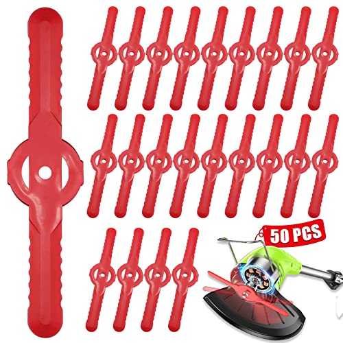50 Pcs Plastic Grass Trimmer Blades, 135 mm Garden Mower Replacemen...