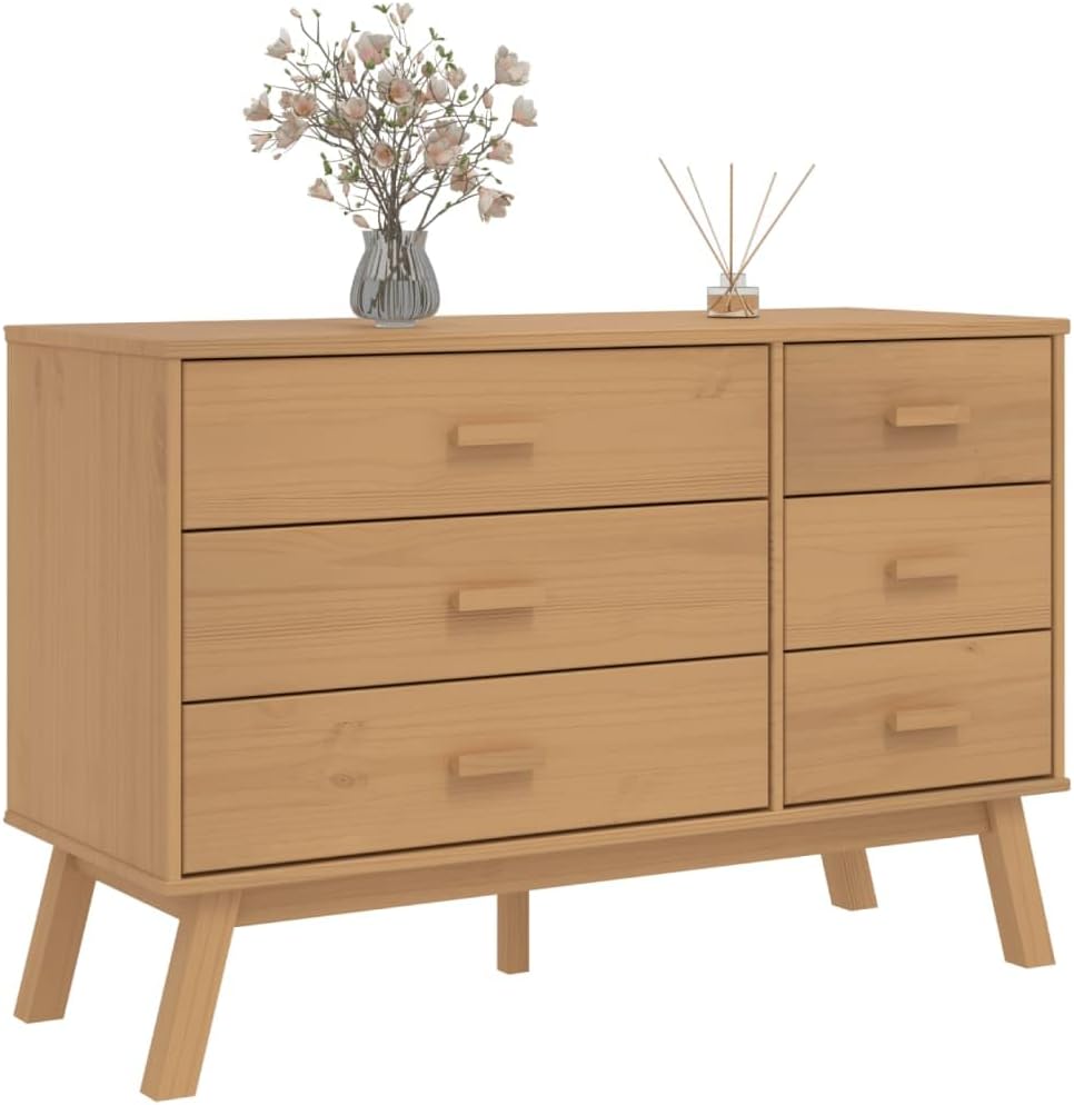 File Cabinet for Home Office,Drawer Cabinet Olden Brown Solid Wood Pine