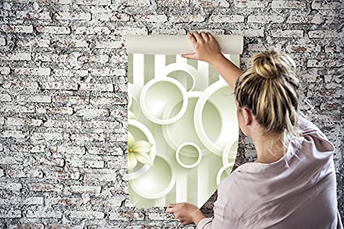 Image of White Circle Wallpaper Wall Sticker for Home D�cor, Living Room, Bedroom, Hall, Kids Room, Play Room(Self Adhesive Vinyl, Waterproof) (16 X 96 INCH)