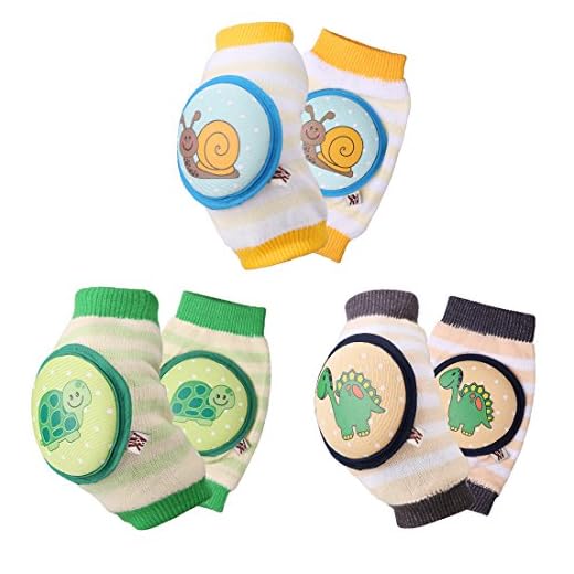 Ava & Kings Baby Knee Pads for Crawling - Babies Stuffs Gift Ideas for Infants - Protect Elbows and Legs w/Breathable Warmer Cotton and Anti-Slip Elastic - Unisex for Boys & Girls - Set of 3