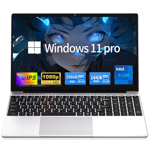 MOONFISH Gaming Laptop Computer 2026, 15.6 Inch Lap Top Pc Window 11 Pro, 16GB RAM 256GB SSD, Pentium 4425Y Processor, FHD 1920 * 1080, Office 365, Business, Student