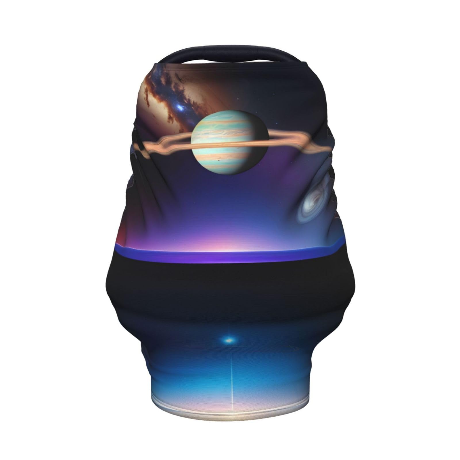 XZDHYZ Cosmic Saturn Versatile full-print Stroller Chair Cover/Nursing Cover, specially designed for your baby, Black