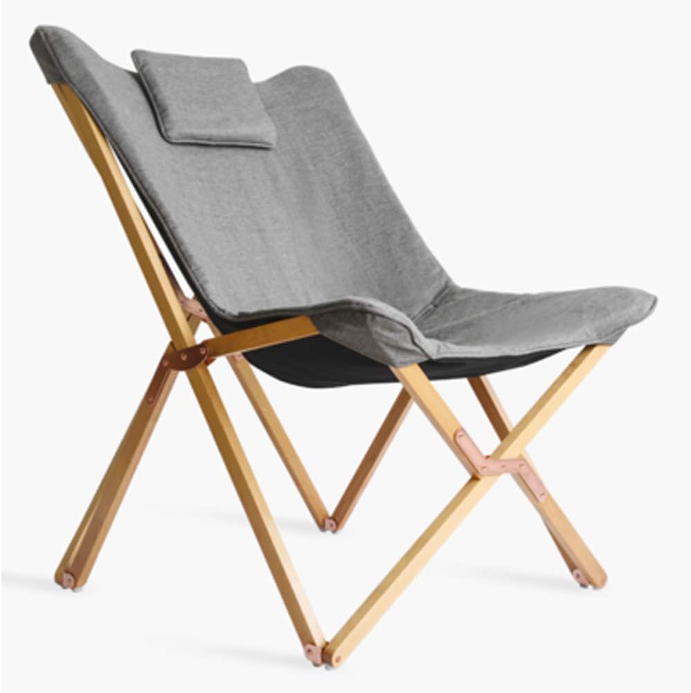 Silla plegable de madera maciza para el almuerzo, silla reclinable portátil de haya con cómodo cojín (sin necesidad de instalar) (soporte de color
