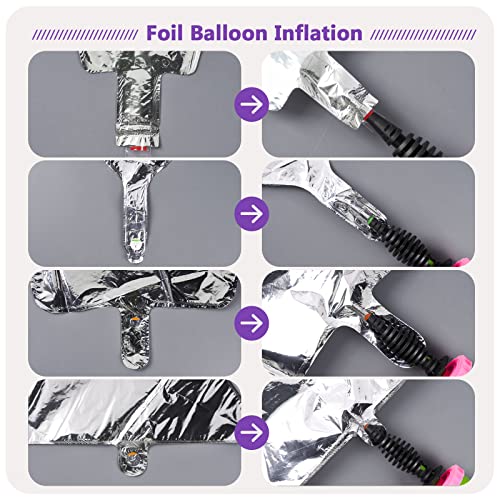 Image of PartyWoo Metallic Purple Foil Balloons 6pcs Large Round Giant 4D Balloons