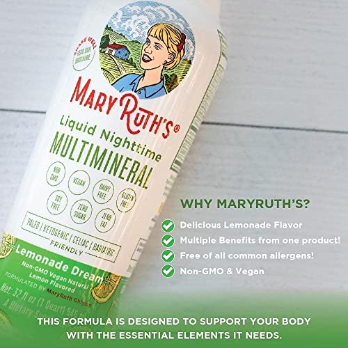 Liquid Multivitamin Raspberry & Liquid Multimineral Lemonade Bundle By Mary Ruth's | Vitamin A, B, C, D3, E & Amino Acids | Immune & Energy Support | Sleep Support | Magnesium Calcium & Msm Supplement #TOP6