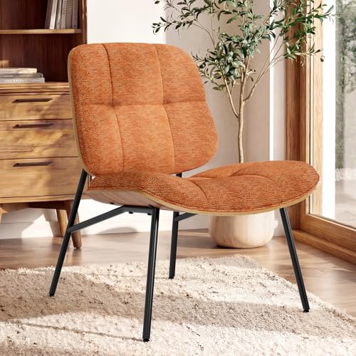 Sillón moderno sin brazos Naranja miniatura 1
