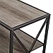 Walker Edison 2 Shelf Industrial Wood Metal Bookcase Tall Bookshelf Storage Home Office, 60 Inch, Grey