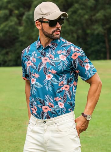 APTRO Men's Polo Shirts Short Sleeve Moisture Wicking Fashion Print Hawaiian Golf Shirts for Men2