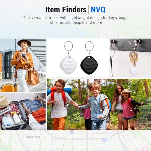 Key Finder, Bluetooth Tracker Locator Pairs with Apple Find My (iOS only), Item Finder for Keys,Wallet,Pets,Bag,Backpack and Suitcase, 400ft Range Smart Tracker Tags, Compatible with iOS, Black 1Pack - Image 4