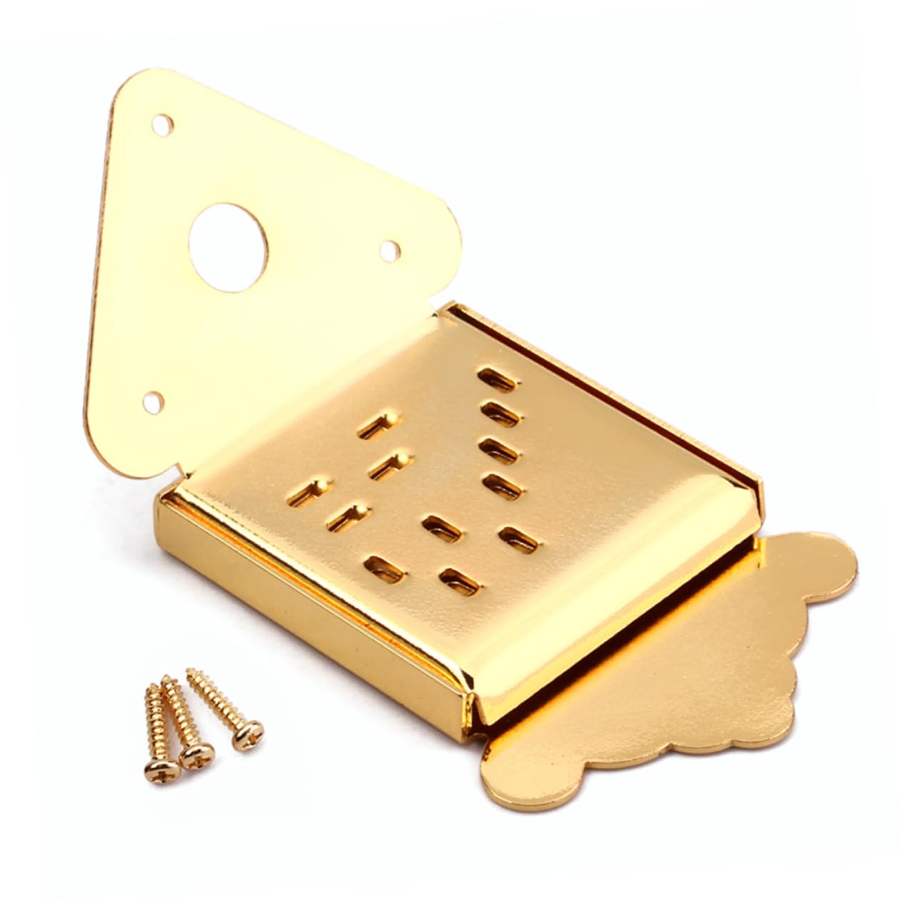 Levemolo Guitar Mandolin Tailpiece Decorative Metal Triangle Changes Removable Coverplate