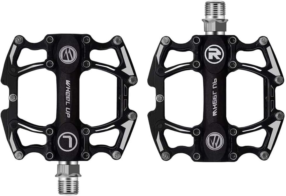 Bike Pedals, Aluminum Bicycle Cycling Pedal, 9/16" MTP BMX Bicycle Pedal, Sealed Bearings, General Thread, Stainless Steel Anti-slip Nail, Waterproof Durable Pedals