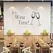 SITAKE Adesivo da parete per cucina "It's Wine Time!" Decorazione da parete per cucina con decorazioni da cucina a tema set da parete, decalcomania in vinile per sala da pranzo, bar, casa, 58 x 30 cm