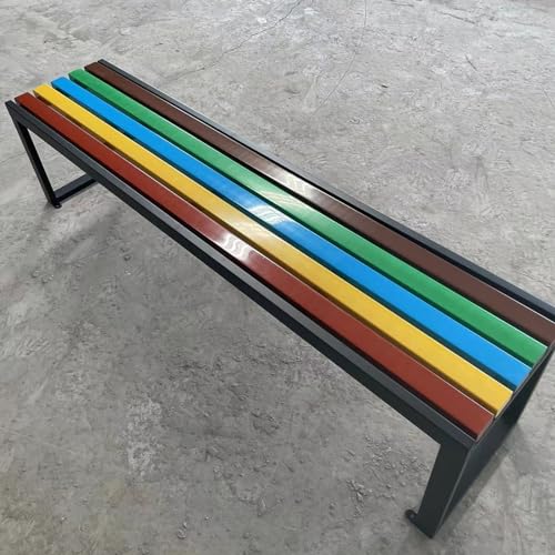 Banco de jardín para exteriores y patio de dos plazas con asiento de listones en madera