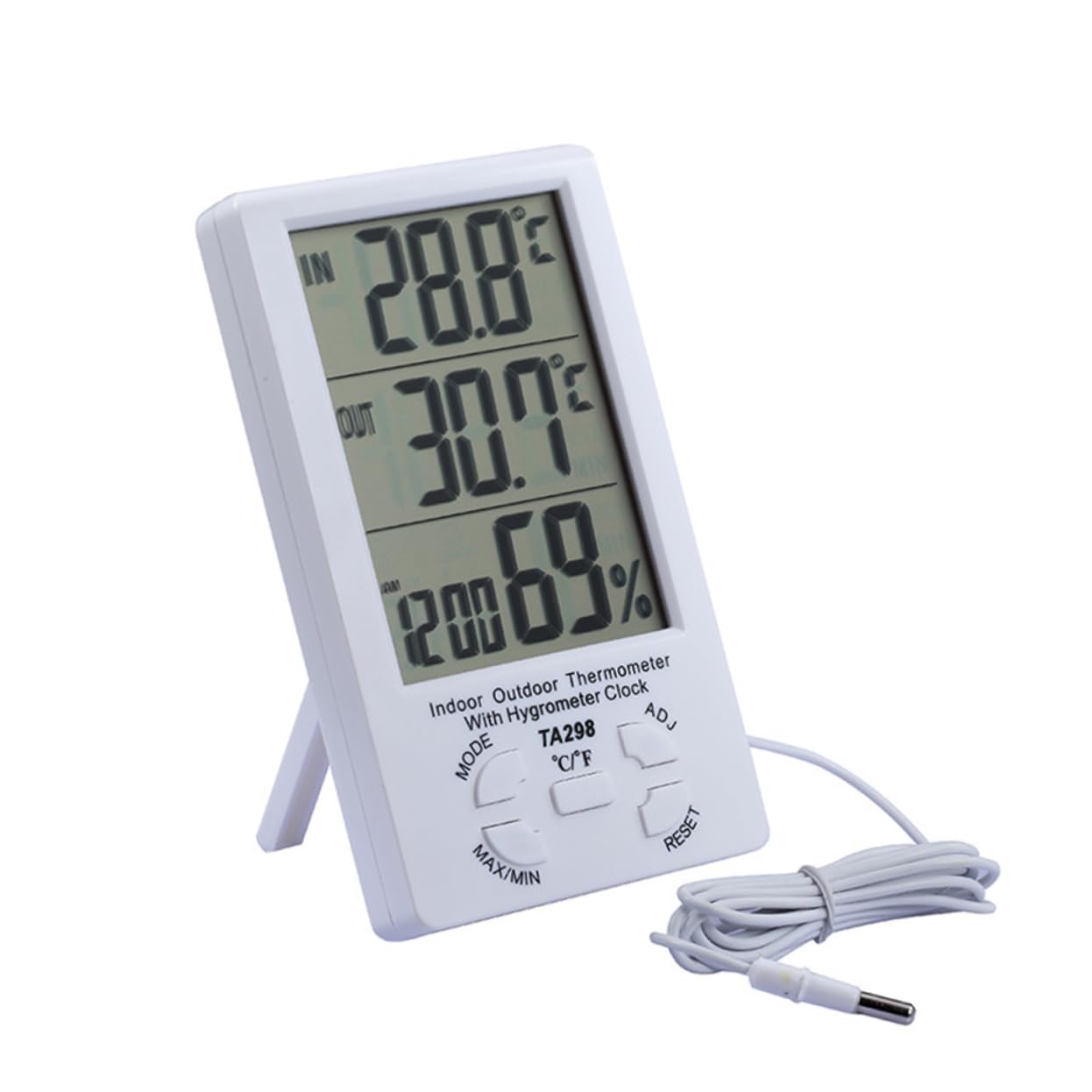 Humidity Gauge Indoor Room Temperature Gauge Indoor Temperature Meter Hygrometer Outdoor Humidity Monitor Meter Digital Humidity Monitor Liquid Crystal Thermometer White