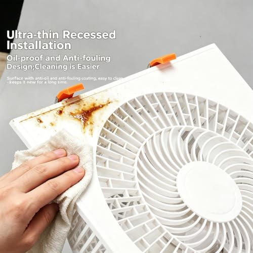 Ventilador de ventilación de techo empotrado con panel cuadrado de 30 cm y control remoto para cocina miniatura 7