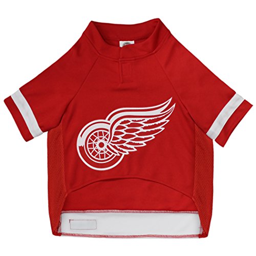 Image of NHL Detroit Red Wings Jersey for Dogs & Cats, Small. - Let Your Pet Be A Real NHL Fan!